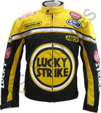 LUCKY STRIKE Cordura Textile Motorcycle Jacket - Black / Yellow