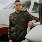Men's Distressed Leather Bomber Jacket – Brown Aviator Style