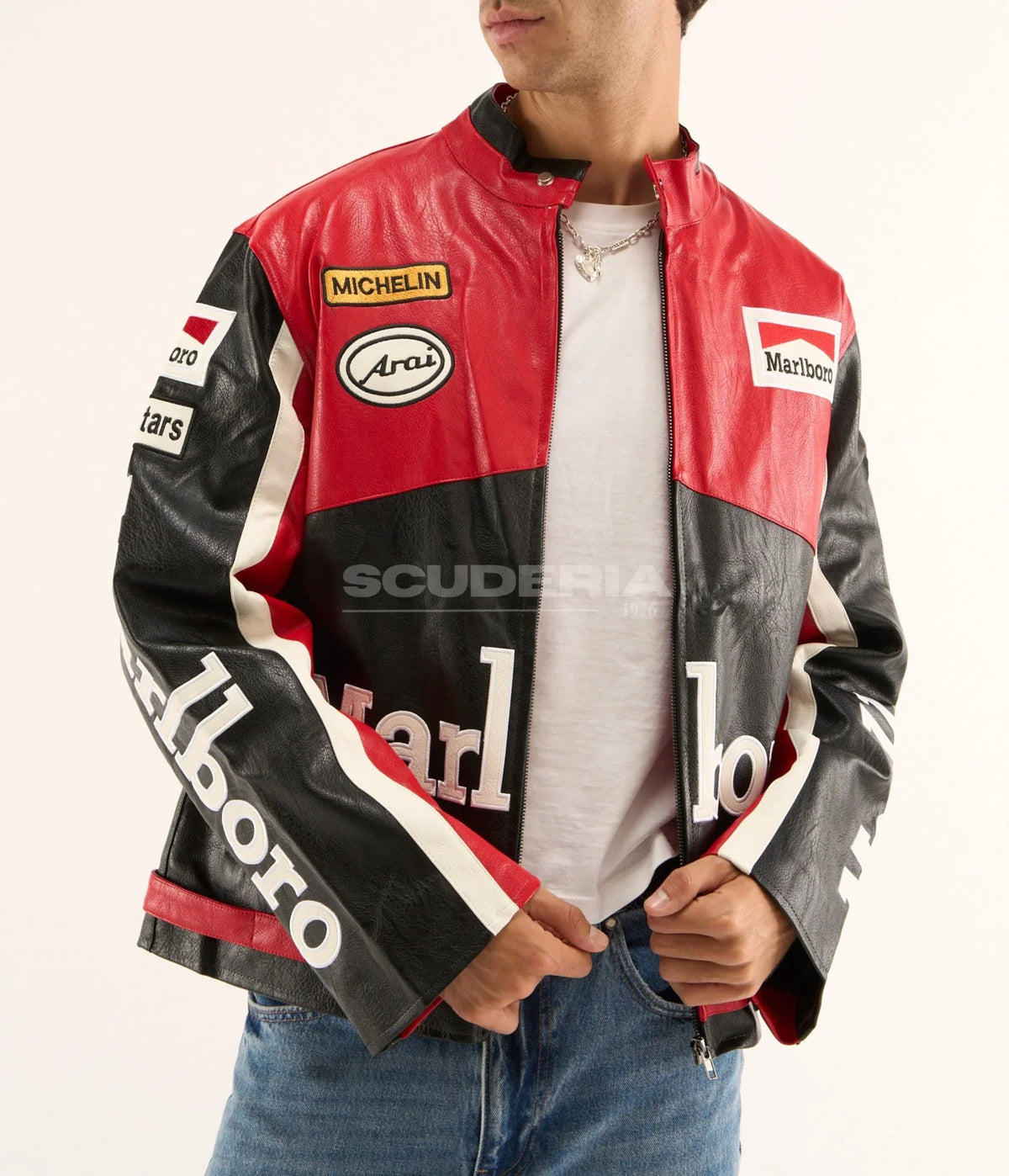 Marlboro Racing Leather Jacket - Black Edition