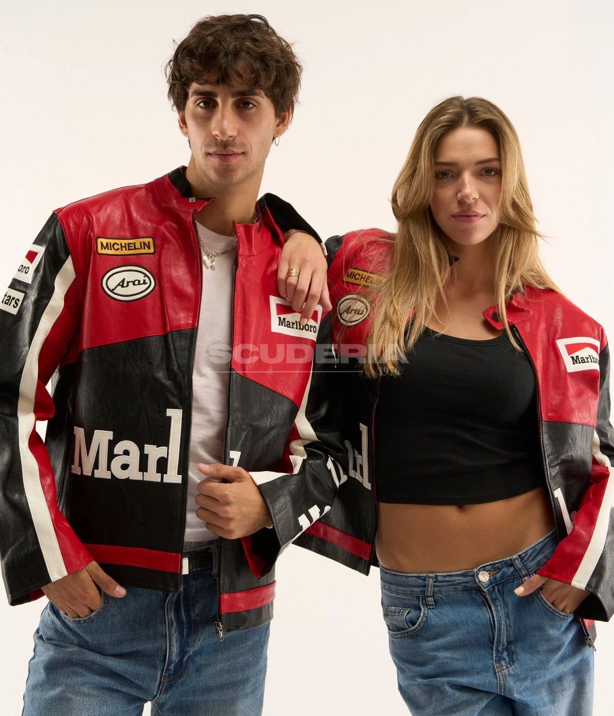 Marlboro Racing Leather Jacket - Black Edition
