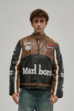 Marlboro Racing Leather Jacket - Brown Edition