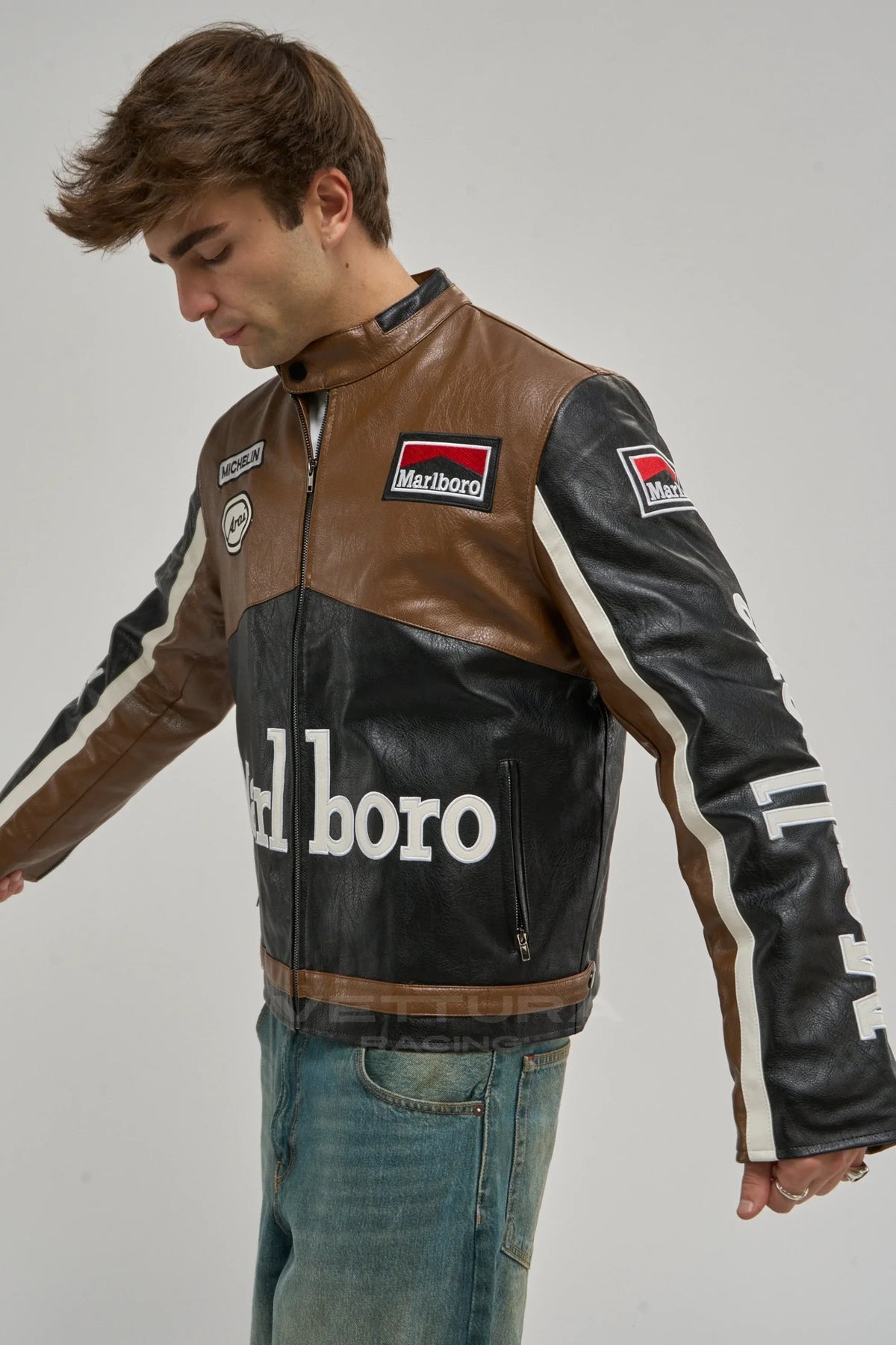 Marlboro Racing Leather Jacket - Brown Edition – Ready to Ship