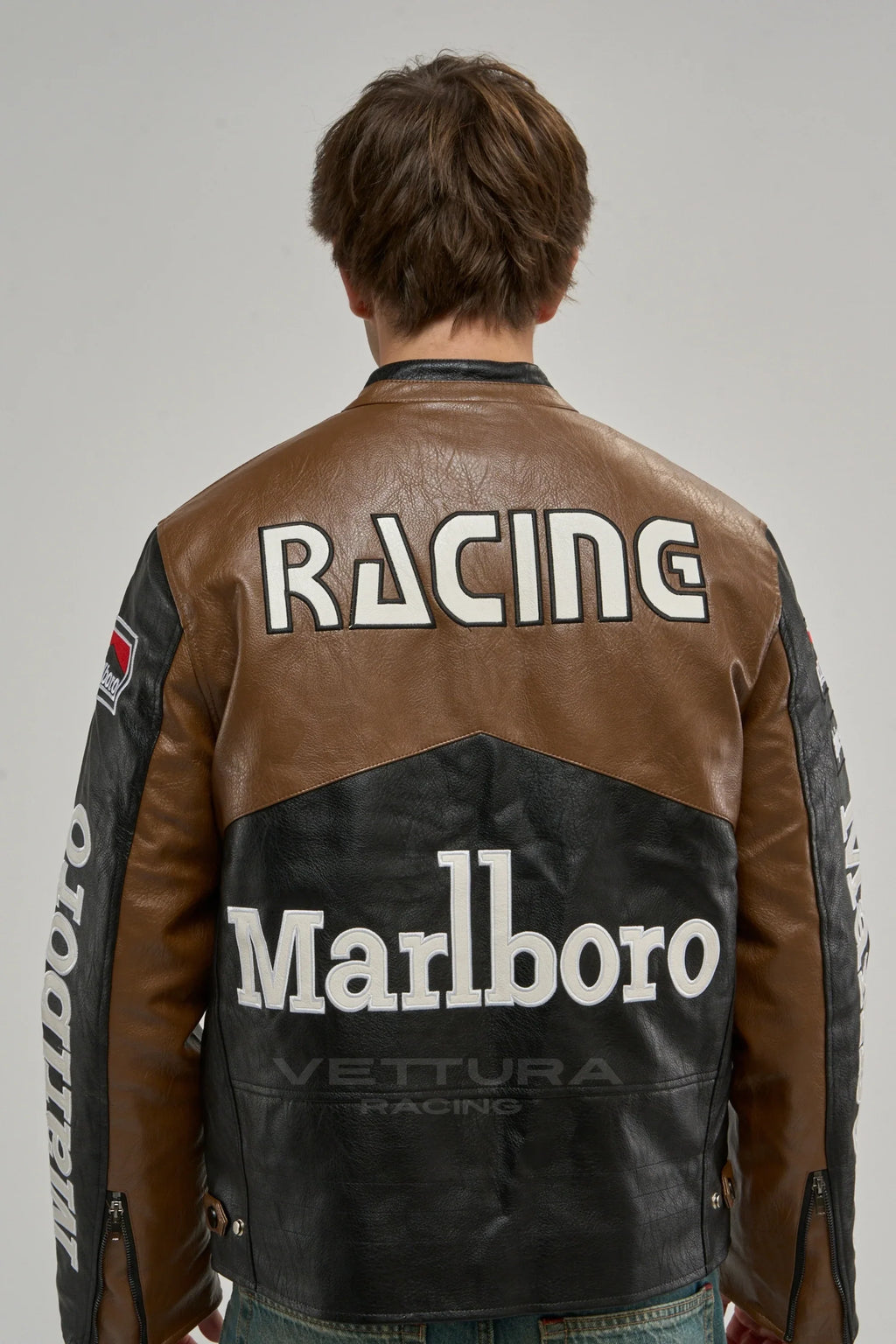 Marlboro Racing Leather Jacket - Brown Edition – Ready to Ship