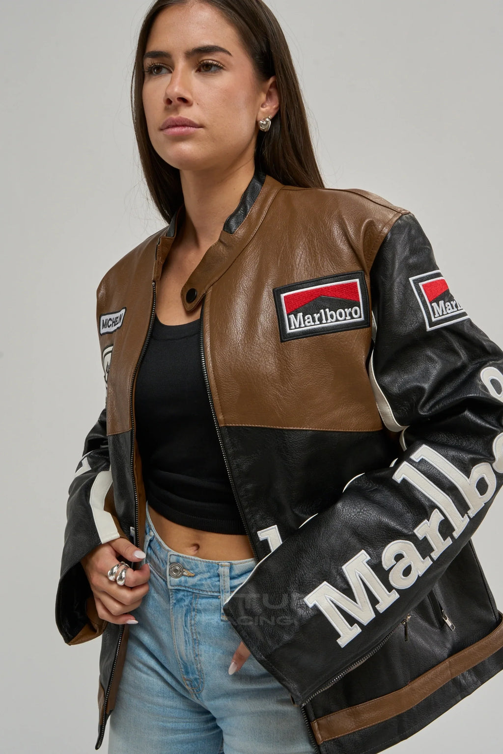 Marlboro Racing Leather Jacket - Brown Edition – Ready to Ship