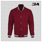Maroon Cotton Fleece Varsity Jacket