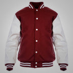 Maroon and White Letterman Jacket