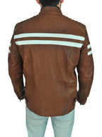 Classic Brown Leather Biker Jacket