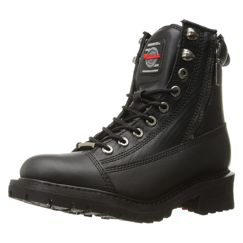 MMCC Women's Accelator Black Leather Motorcycle Boots - MB208