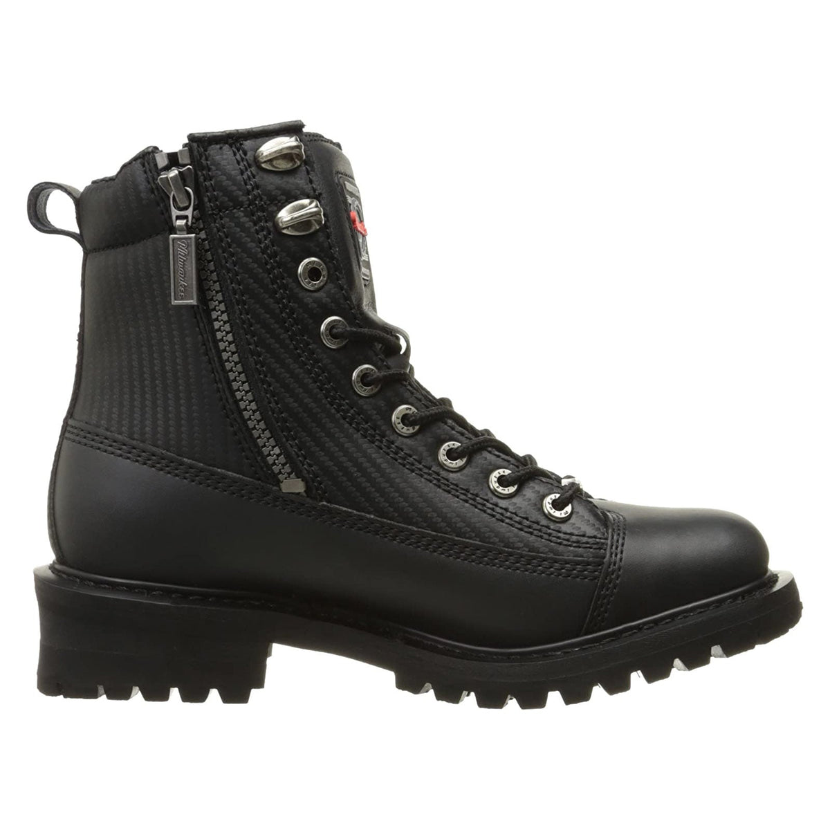 MMCC Women's Accelator Black Leather Motorcycle Boots - MB208