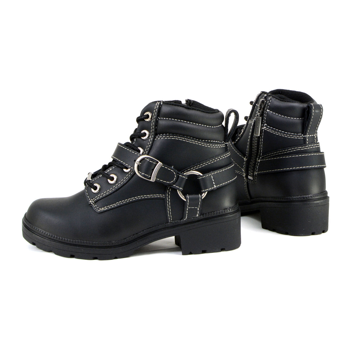 MMCC Women's Paragon Black Leather Motorcycle Boots - MB228