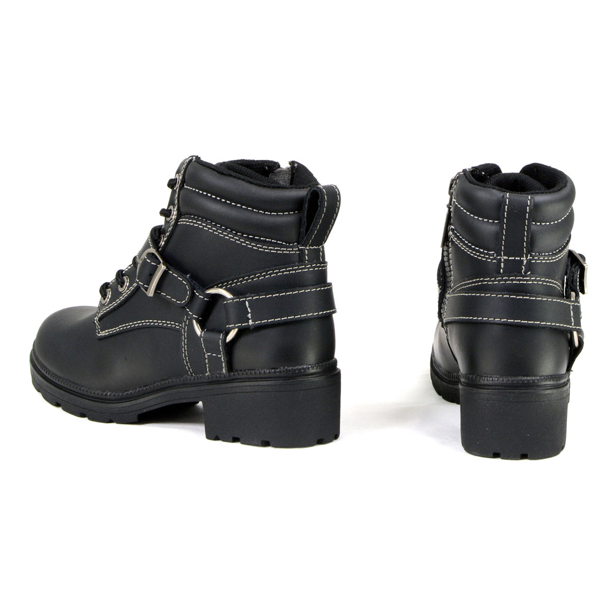 MMCC Women's Paragon Black Leather Motorcycle Boots - MB228