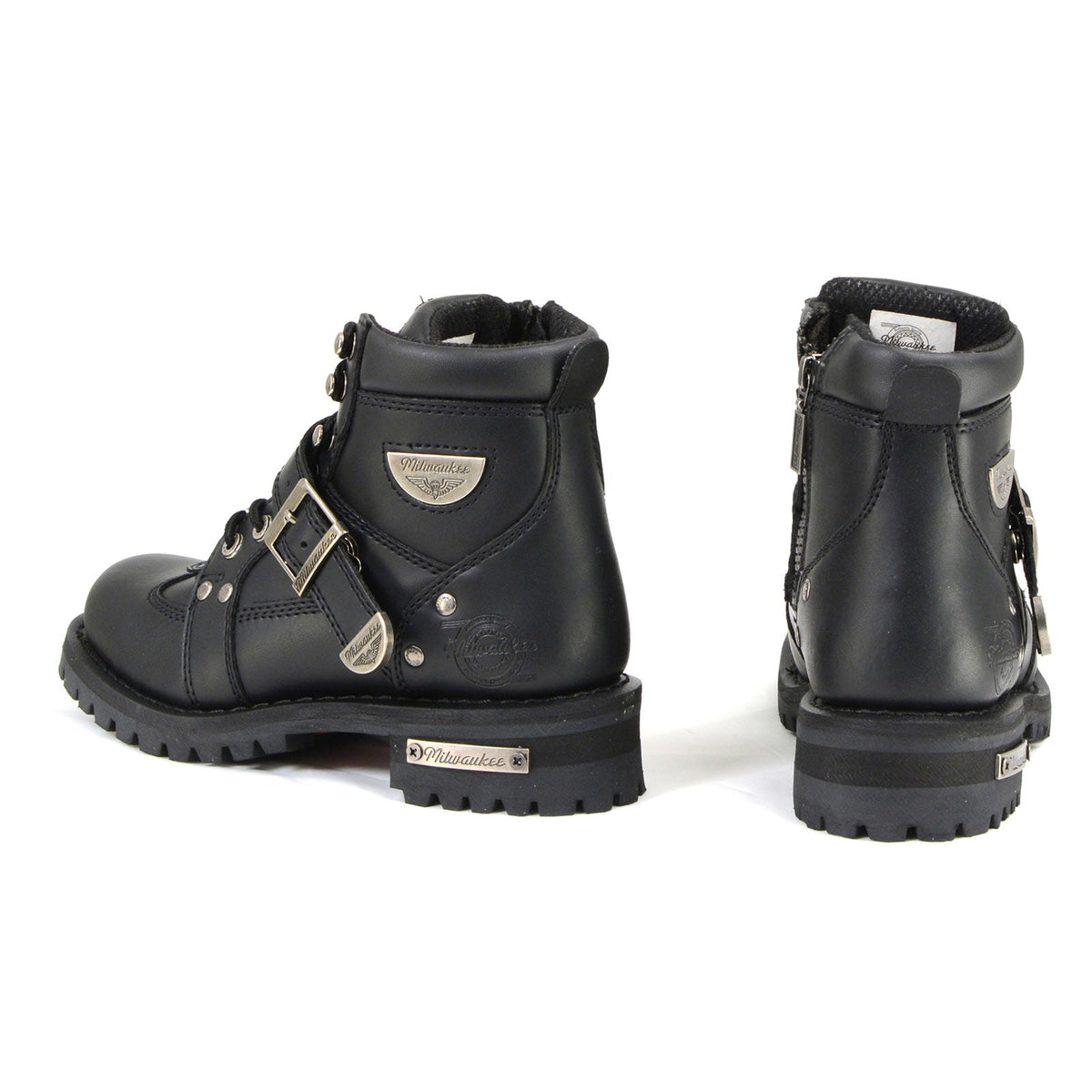 MMCC Women's Road Captain Black Leather Motorcycle Boots - MB233