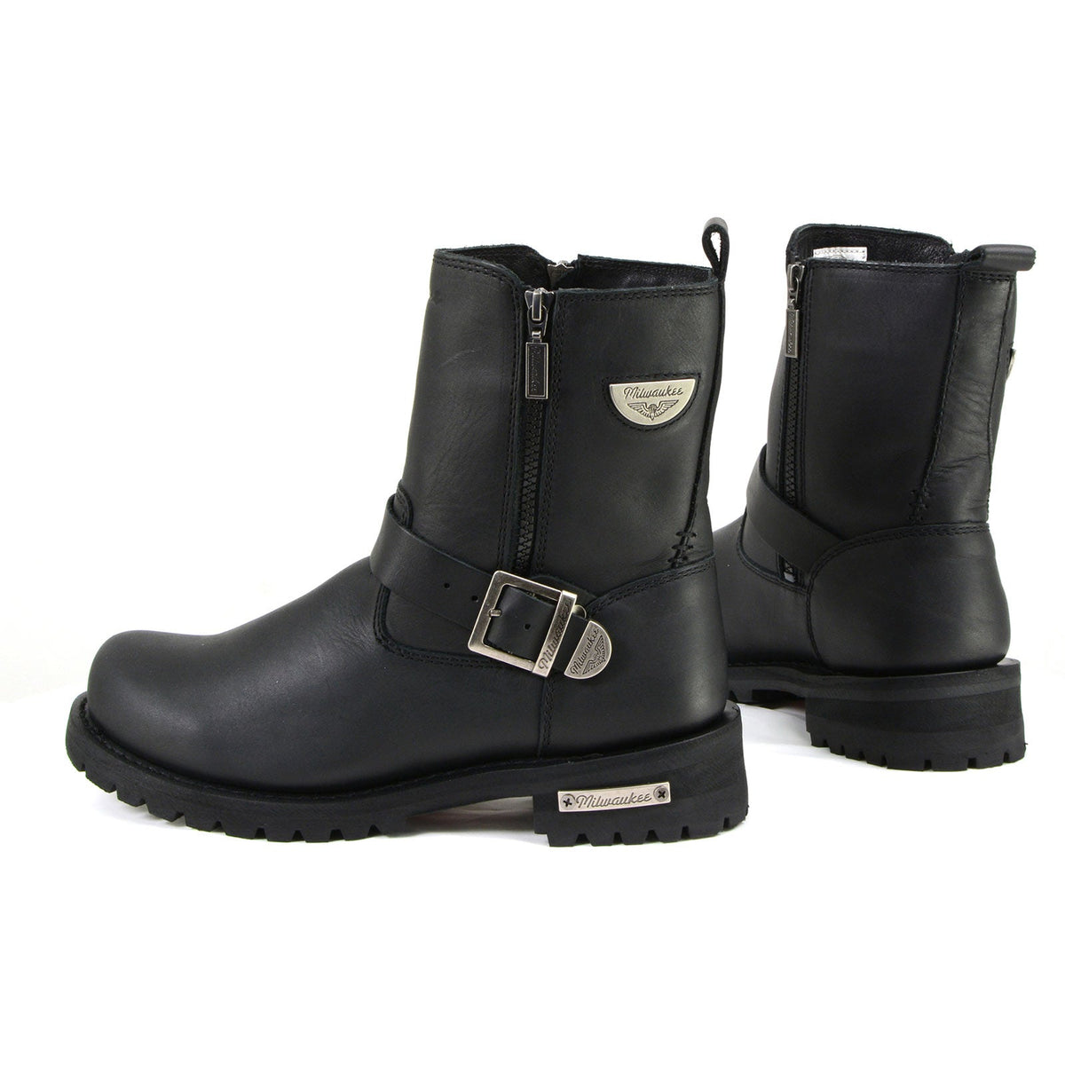 MMCC MB407 Men's Afterburner Black Leather Biker Boots - Riding Footwear