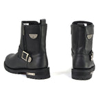 MMCC MB407 Men's Afterburner Black Leather Biker Boots - Riding Footwear