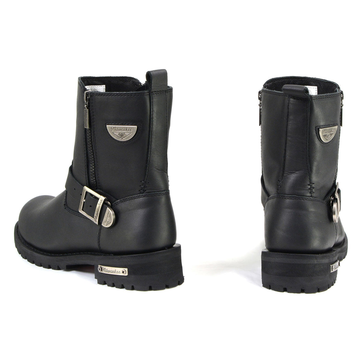 MMCC MB407 Men's Afterburner Black Leather Biker Boots - Riding Footwear