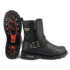 MMCC MB407 Men's Afterburner Black Leather Biker Boots - Riding Footwear