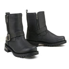 MMCC MB407 Men's Afterburner Black Leather Biker Boots - Riding Footwear