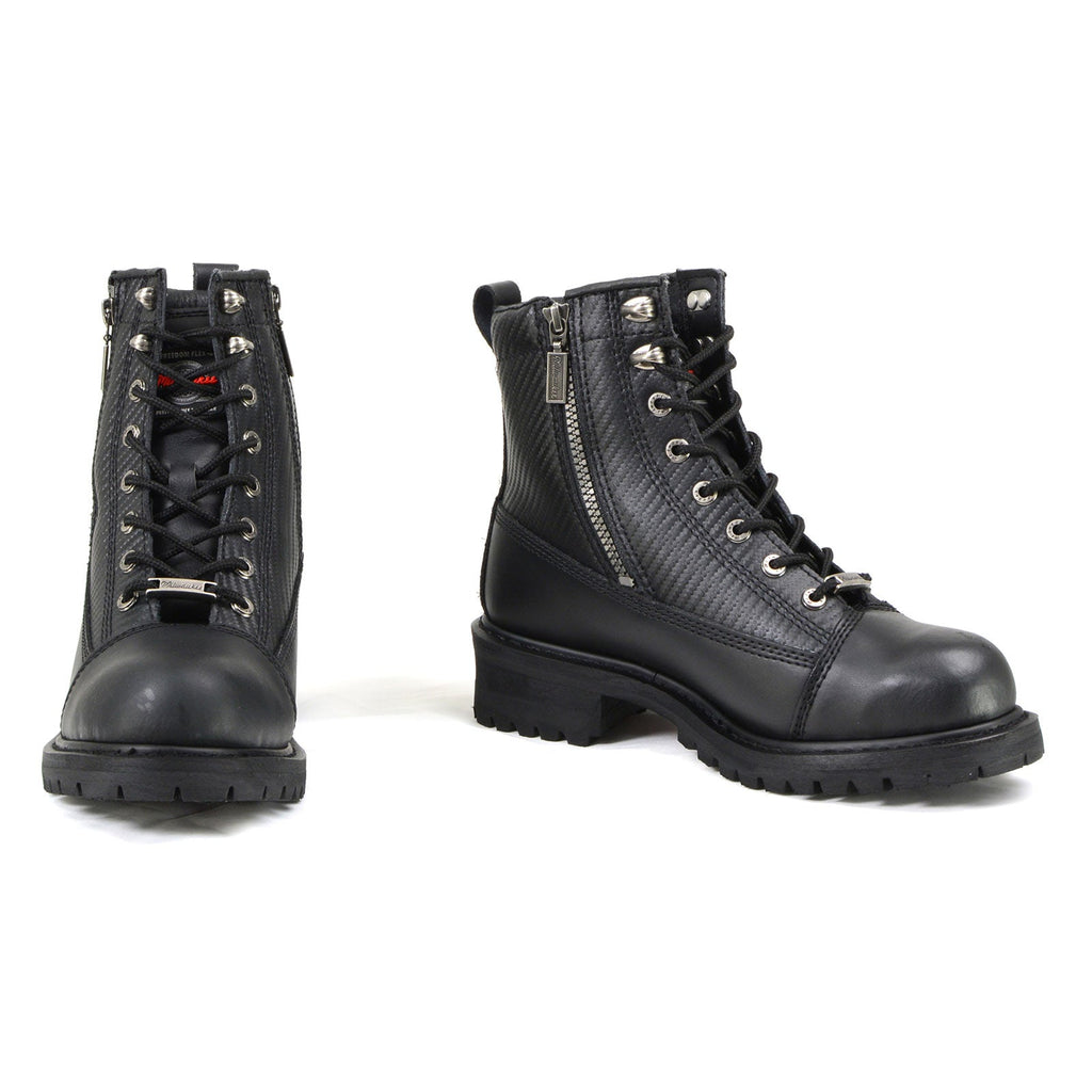MMCC MB408 Men's Accelerator Black Leather Biker Boots - Riding Footwear
