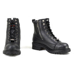 MMCC MB408 Men's Accelerator Black Leather Biker Boots - Riding Footwear