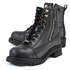 MMCC MB408 Men's Accelerator Black Leather Biker Boots - Riding Footwear