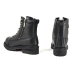 MMCC MB408 Men's Accelerator Black Leather Biker Boots - Riding Footwear