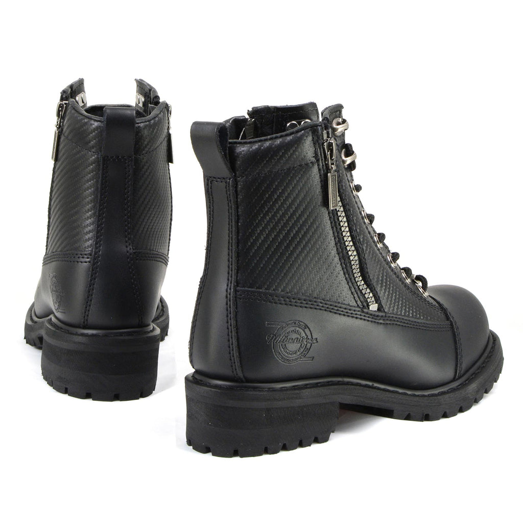 MMCC MB408 Men's Accelerator Black Leather Biker Boots - Riding Footwear
