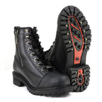 MMCC MB408 Men's Accelerator Black Leather Biker Boots - Riding Footwear