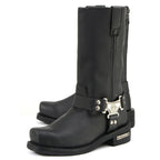 MMCC Men's Black Leather Motorcycle Boots - MB410