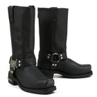 MMCC Men's Black Leather Motorcycle Boots - MB410