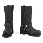 MMCC Men's Drag Harness Black Leather Motorcycle Boots - MB411