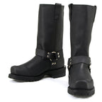 MMCC Men's Drag Harness Black Leather Motorcycle Boots - MB411