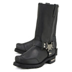 MMCC Men's Drag Harness Black Leather Motorcycle Boots - MB411