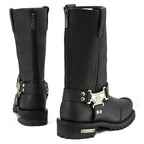 MMCC Men's Drag Harness Black Leather Motorcycle Boots - MB411