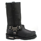 MMCC Men's Drag Harness Black Leather Motorcycle Boots - MB411