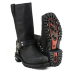 MMCC Men's Drag Harness Black Leather Motorcycle Boots - MB411