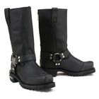 MMCC Men's Drag Harness Black Leather Motorcycle Boots - MB411
