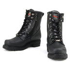 MMCC Men's Trooper Black Leather Motorcycle Boots - MB416