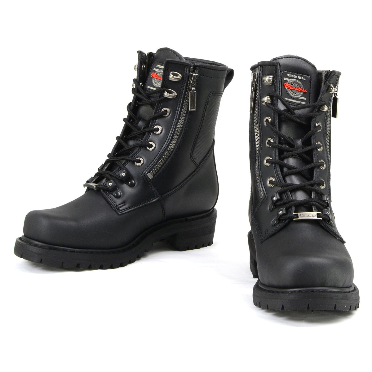 MMCC Men's Trooper Black Leather Motorcycle Boots - MB416