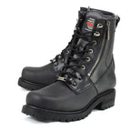 MMCC Men's Trooper Black Leather Motorcycle Boots - MB416