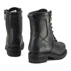 MMCC Men's Trooper Black Leather Motorcycle Boots - MB416