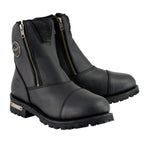 Milwaukee Leather Women's Black Premium Leather Double Sided Zipper Motorcycle Riding Boots MBL202