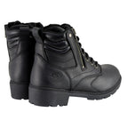 Milwaukee Leather MBL9320 Women's Premium Black Leather Lace-Up Motorcycle Riding Boots with Side Zipper