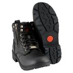 Milwaukee Leather MBL9320 Women's Premium Black Leather Lace-Up Motorcycle Riding Boots with Side Zipper