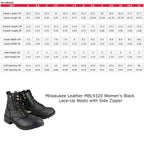 Milwaukee Leather MBL9320 Women's Premium Black Leather Lace-Up Motorcycle Riding Boots with Side Zipper