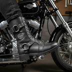 Milwaukee Leather Women's Premium Leather Motorcycle Riding Boots - Lace-To-Toe Harness - Zipper Closure - MBL9391