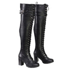 Milwaukee Leather MBL9424 Women's Black Above the Knee Lace-Up Fashion Casual Boots