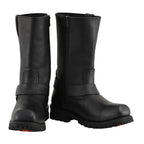 Milwaukee Leather Men’s Classic Harness 11-Inch Motorcycle Boots – Premium Cowhide, Wide-Width Sizes MBM131W