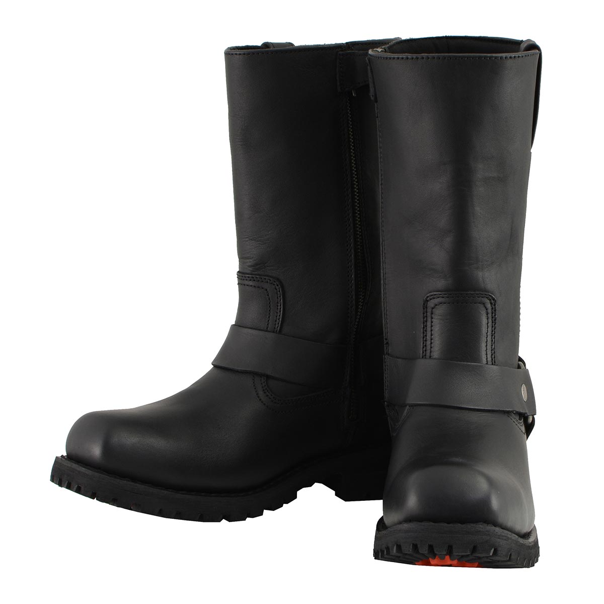 Milwaukee Leather Men’s Classic Harness 11-Inch Motorcycle Boots – Premium Cowhide, Wide-Width Sizes MBM131W
