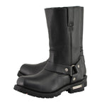 Milwaukee Leather Men’s Classic Harness 11-Inch Motorcycle Boots – Premium Cowhide, Wide-Width Sizes MBM131W