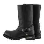 Milwaukee Leather Men’s Classic Harness 11-Inch Motorcycle Boots – Premium Cowhide, Wide-Width Sizes MBM131W